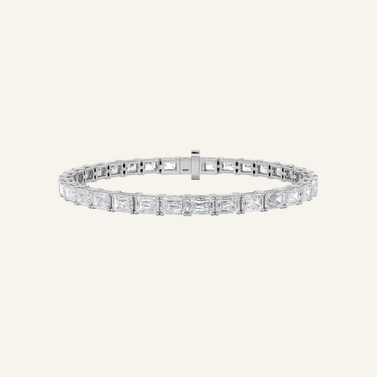 8.5CT Emerald Cut Lab Grown Diamond Tennis Bracelet