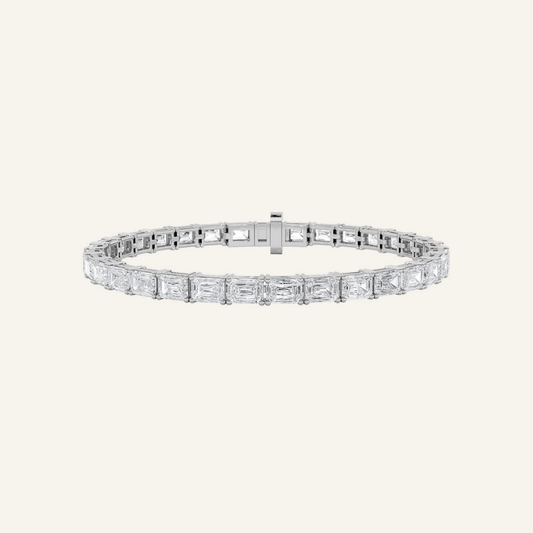 8.5CT Emerald Cut Lab Grown Diamond Tennis Bracelet