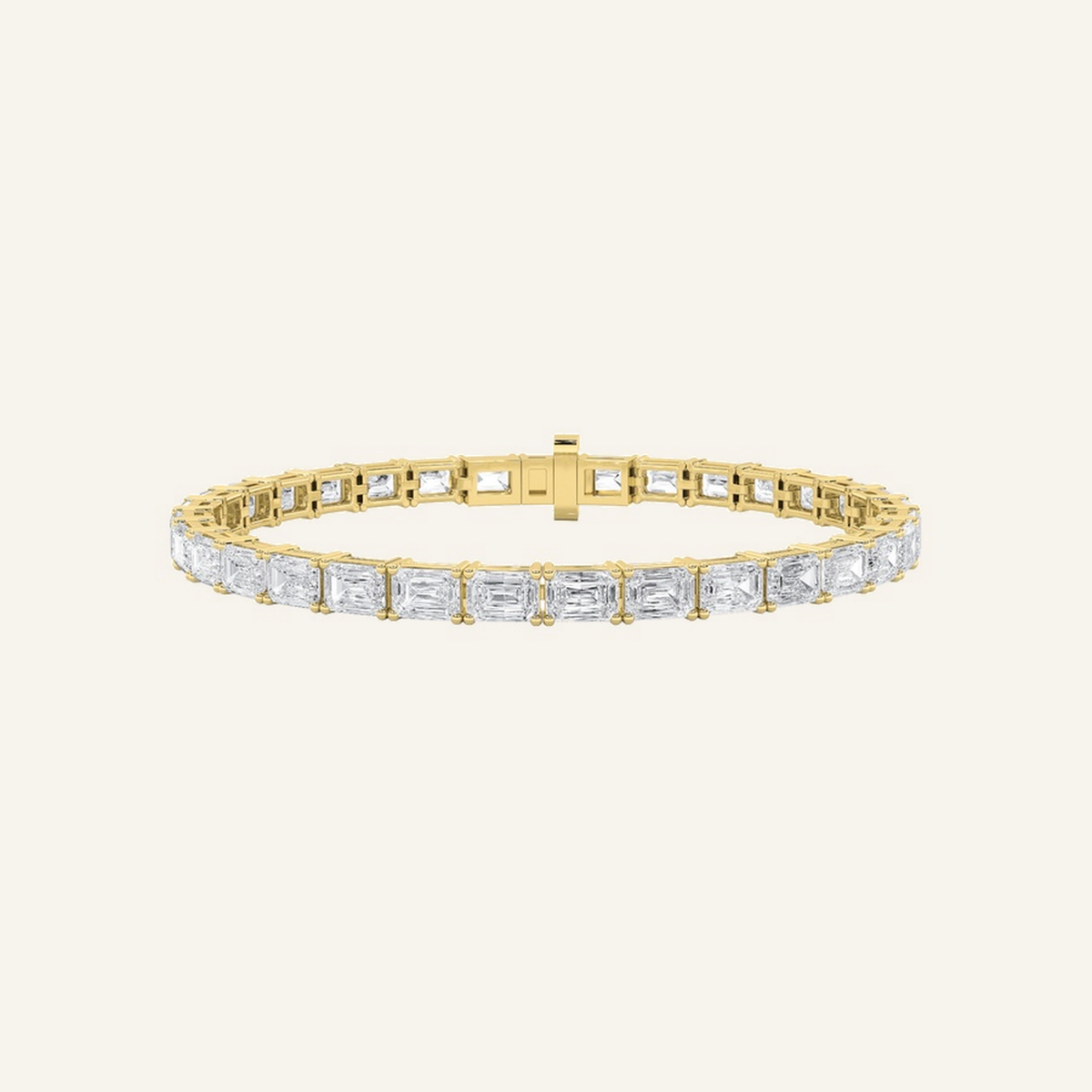 8.5CT Emerald Cut Lab Grown Diamond Tennis Bracelet