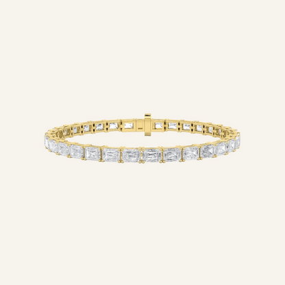 12.25CT Emerald Cut Lab Grown Diamond Tennis Bracelet