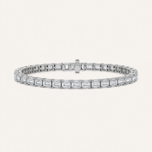 5CT Radiant Cut Lab Grown Diamond East West Tennis Bracelet