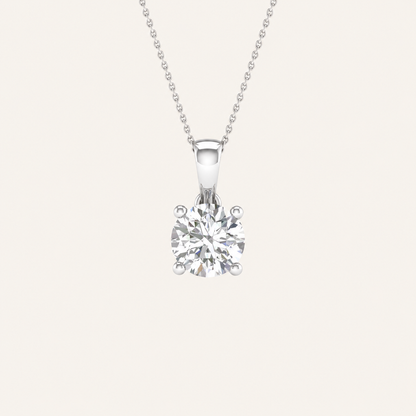 1.00CT Round Cut Lab Grown Diamond Pendant