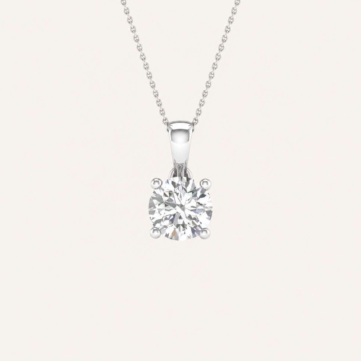 0.50CT Round Cut Lab Grown Diamond Pendant