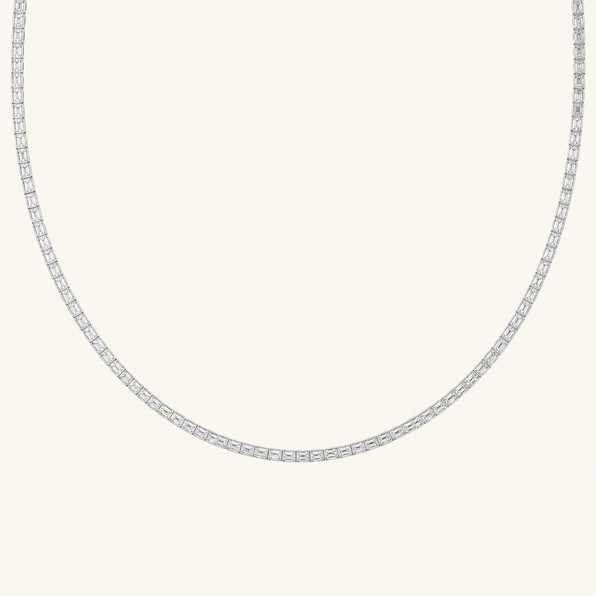 21CT Round Cut Lab Grown Diamond Tennis Necklace