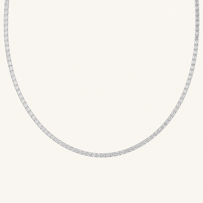 21CT Round Cut Lab Grown Diamond Tennis Necklace