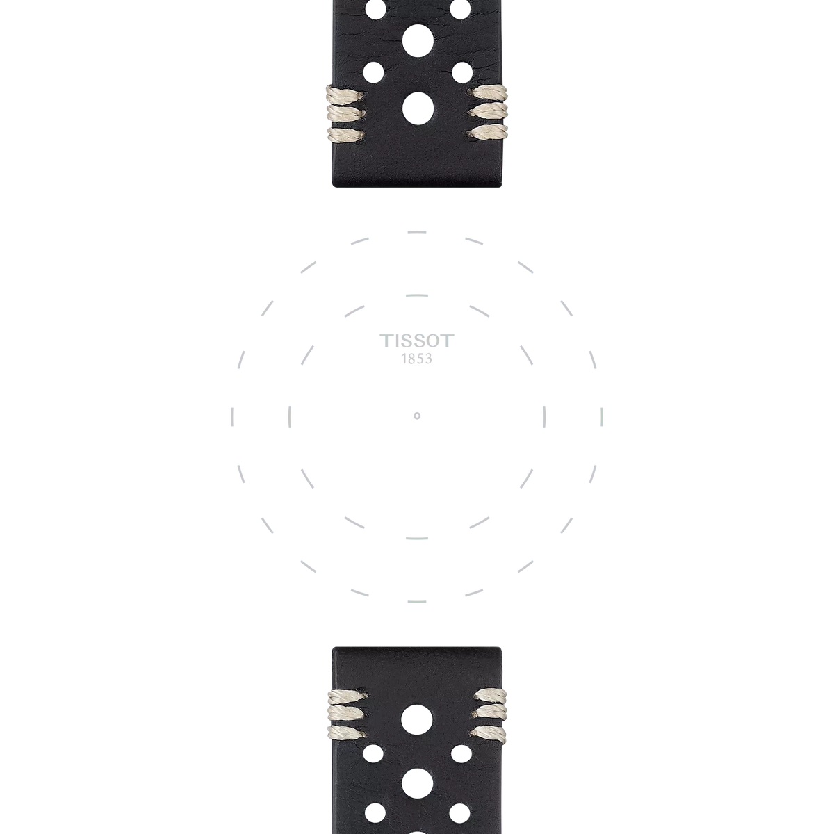 Tissot Official Black Leather Strap Lugs 22 mm 3
