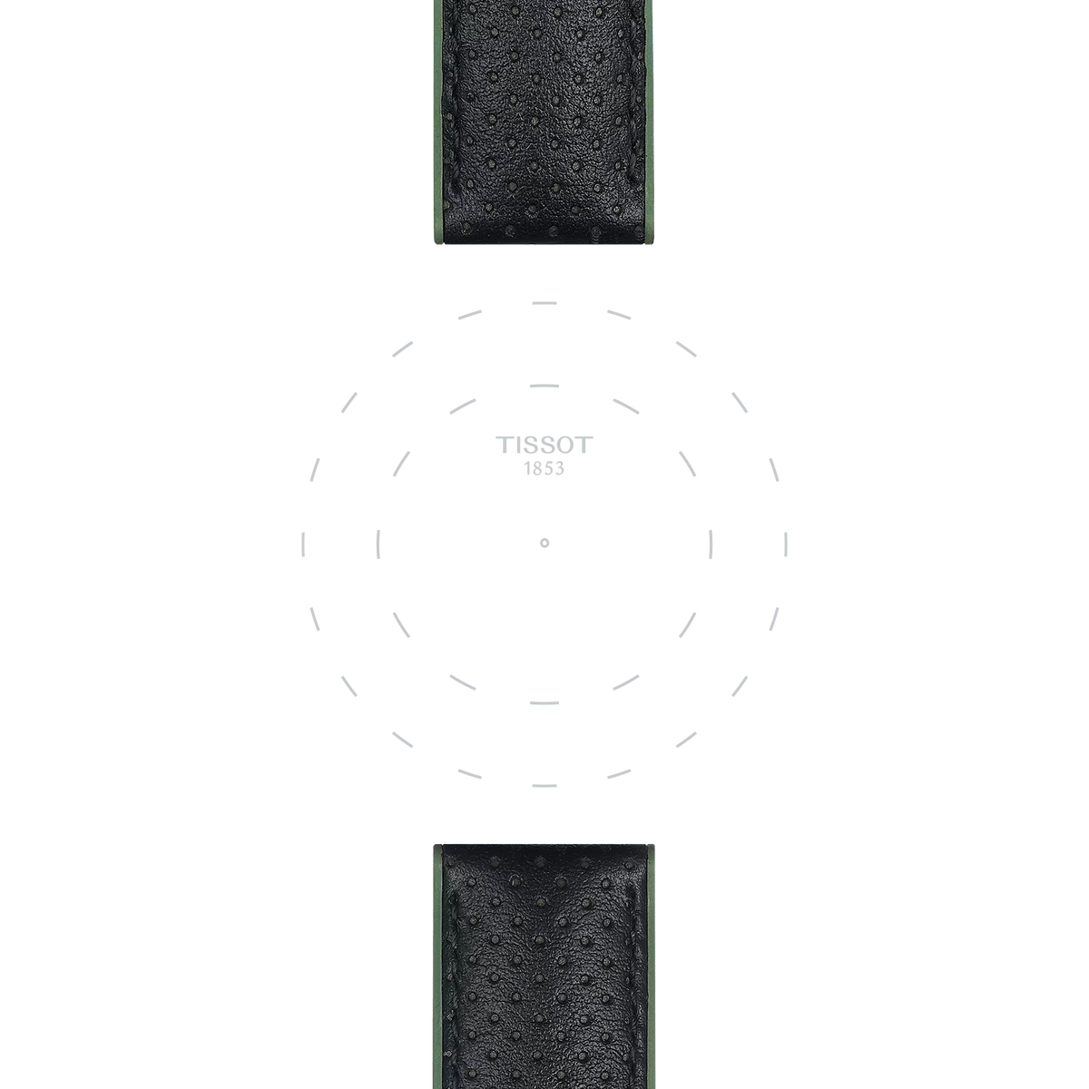 Tissot Official Green Leather and Rubber Strap Lugs 22 mm 3