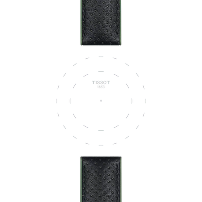 Tissot Official Green Leather and Rubber Strap Lugs 22 mm 3