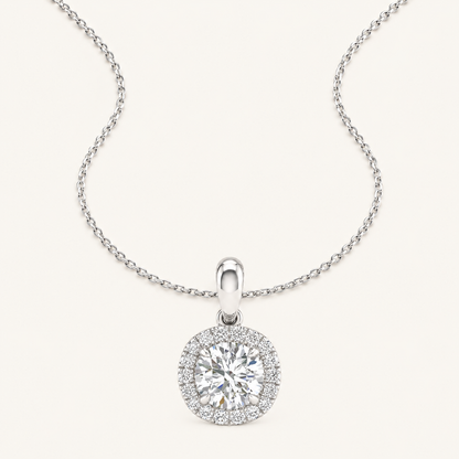 1.13CT Round Cut Lab Grown Diamond Pendant