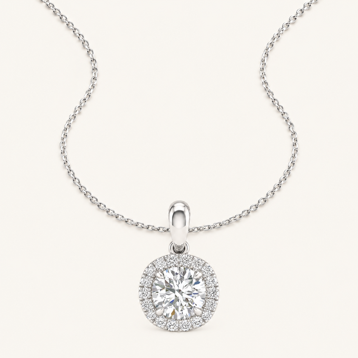 0.60CT Round Cut Lab Grown Diamond Pendant