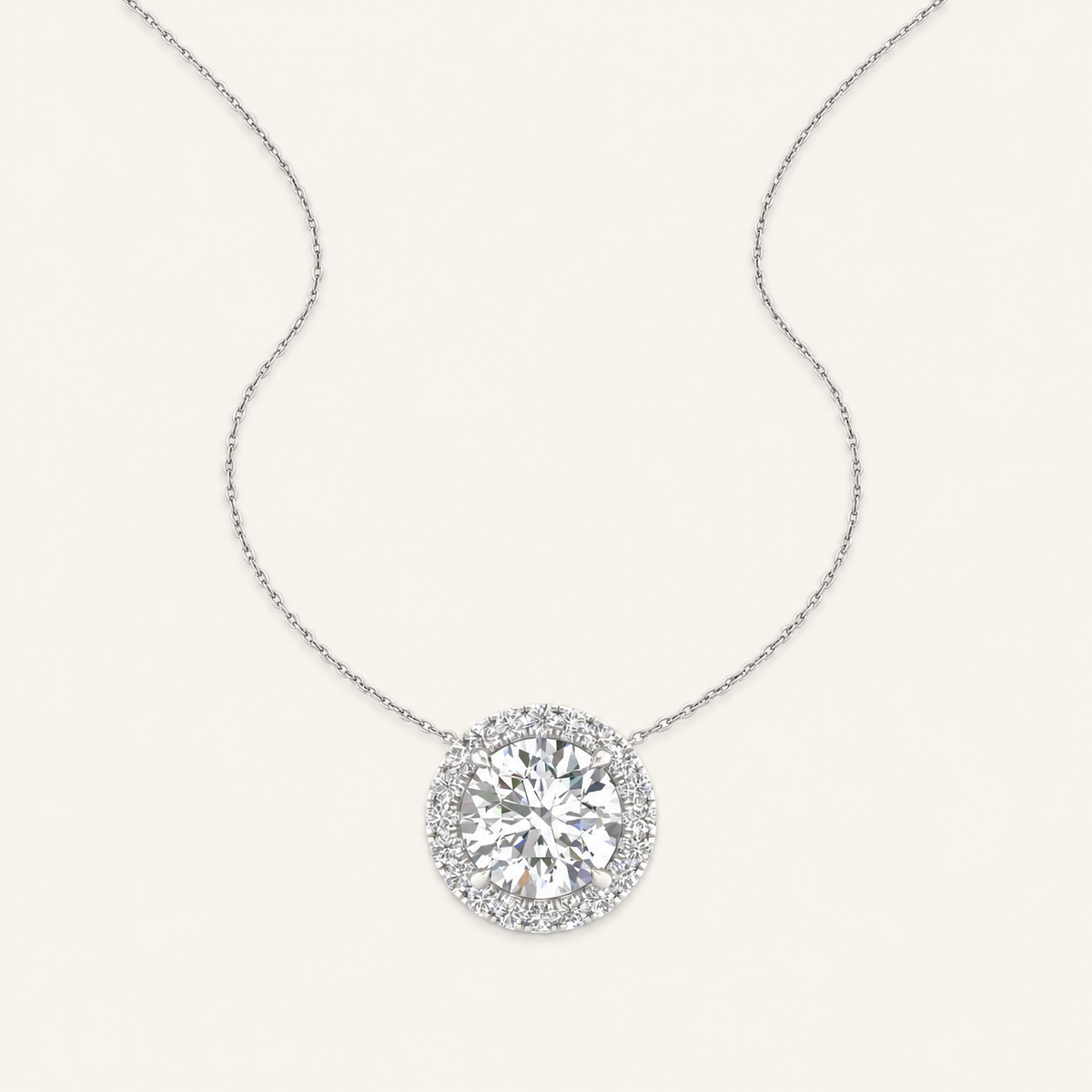 1.62CT Round Cut Certified Lab Grown Diamond Pendant