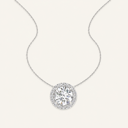 1.62CT Round Cut Certified Lab Grown Diamond Pendant