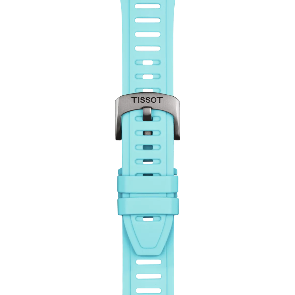 Tissot Official Ice Blue Silicone Strap Lugs 21 mm XS 2