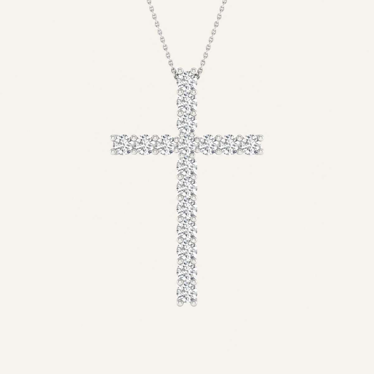 0.50CT Round Cut Certified Lab Grown Diamond Cross Pendant