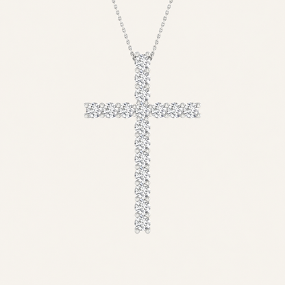 0.50CT Round Cut Certified Lab Grown Diamond Cross Pendant