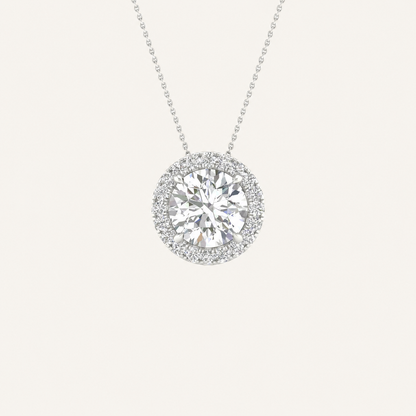 1.62CT Round Cut Certified Lab Grown Diamond Pendant