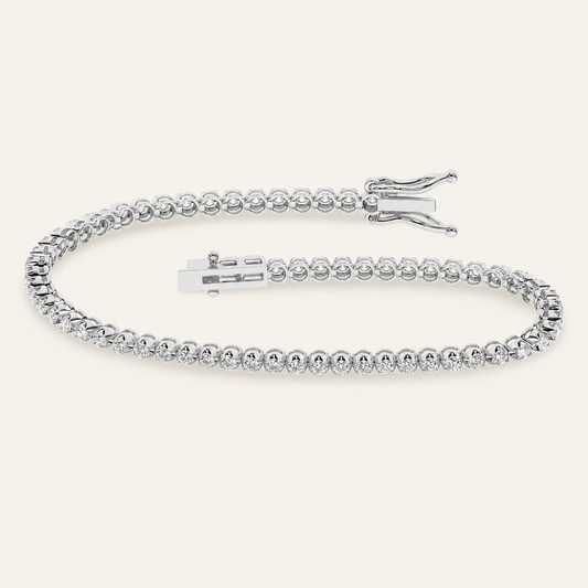 1.00CT Round Cut Lab Grown Diamond Tennis Bracelet