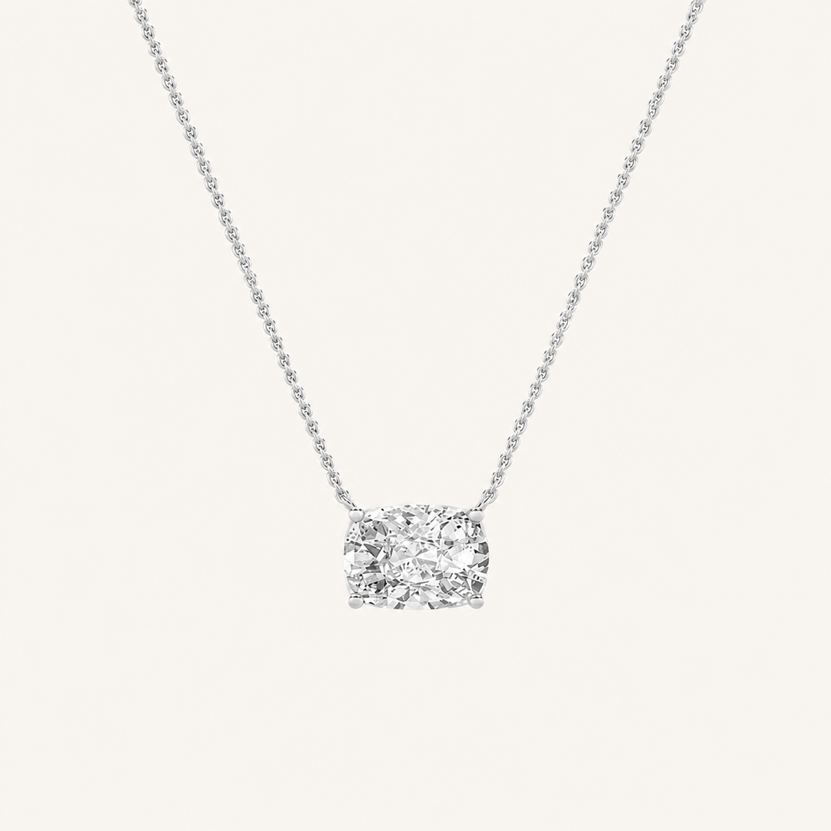 2CT Elongated Cushion Lab Grown Diamond Necklace