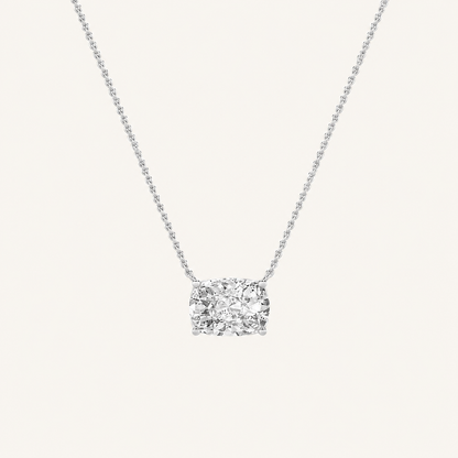 2CT Elongated Cushion Lab Grown Diamond Necklace