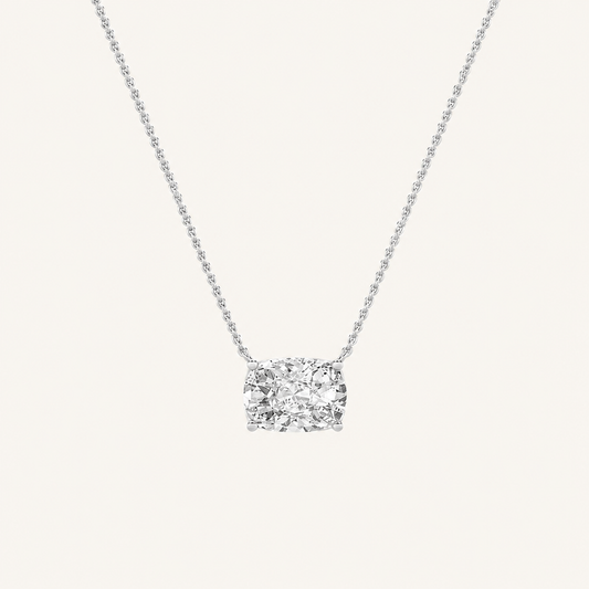 2CT Elongated Cushion Lab Grown Diamond Necklace
