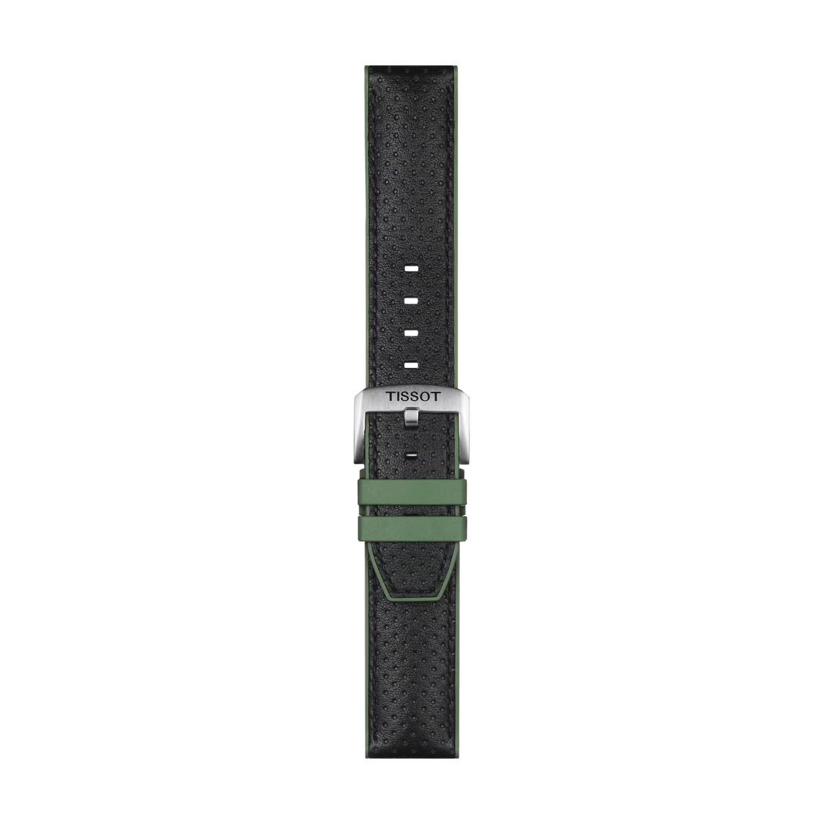 Tissot Official Green Leather and Rubber Strap Lugs 22 mm 1