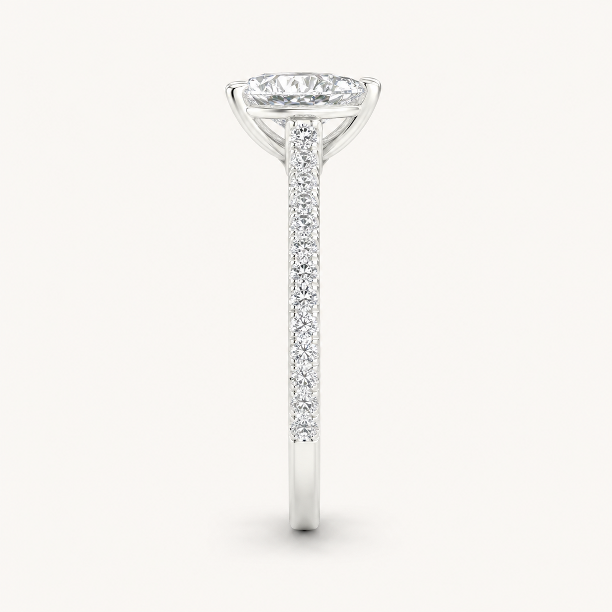 1.25CT Pear Cut Lab Grown Diamond Side Stone Ring