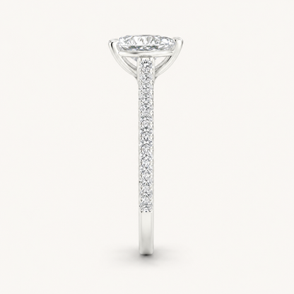 1.25CT Pear Cut Lab Grown Diamond Side Stone Ring