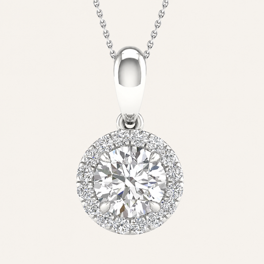 0.60CT Round Cut Lab Grown Diamond Pendant