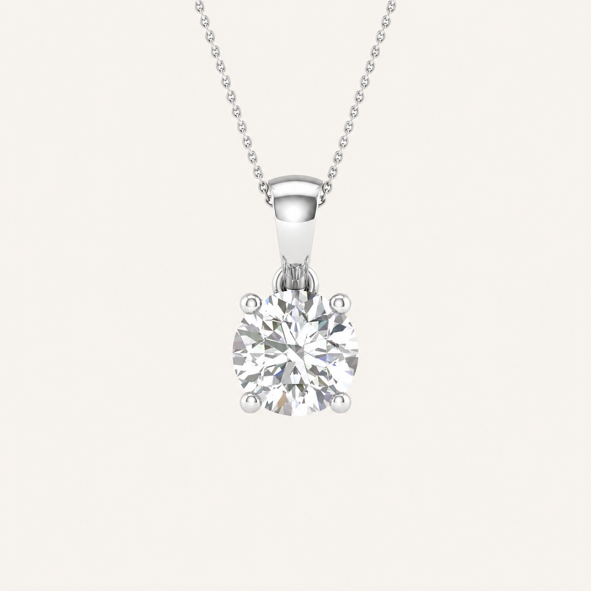 0.50CT Round Cut Lab Grown Diamond Pendant