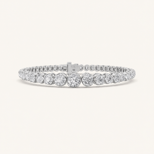 5CT Round Cut Lab Grown Diamond Graduating Tennis Bracelet