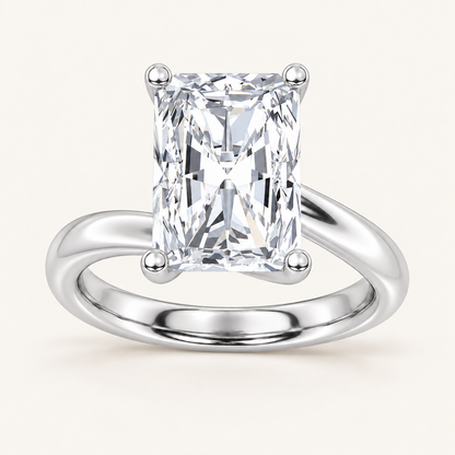 1CT Radiant Cut Lab Grown Diamond Solitaire Ring