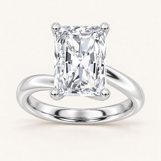 1CT Radiant Cut Lab Grown Diamond Solitaire Ring