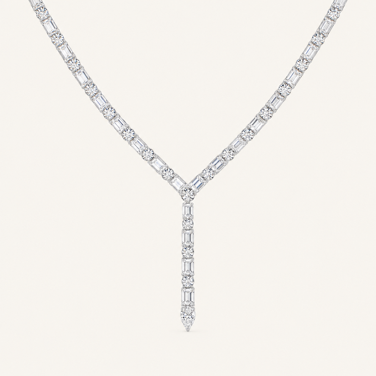 28CT Mix shaped lab Grown Diamond Statement Neckalce