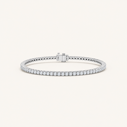 3CT Round Cut Lab Grown Diamond Four Prong Tennis Bracelet