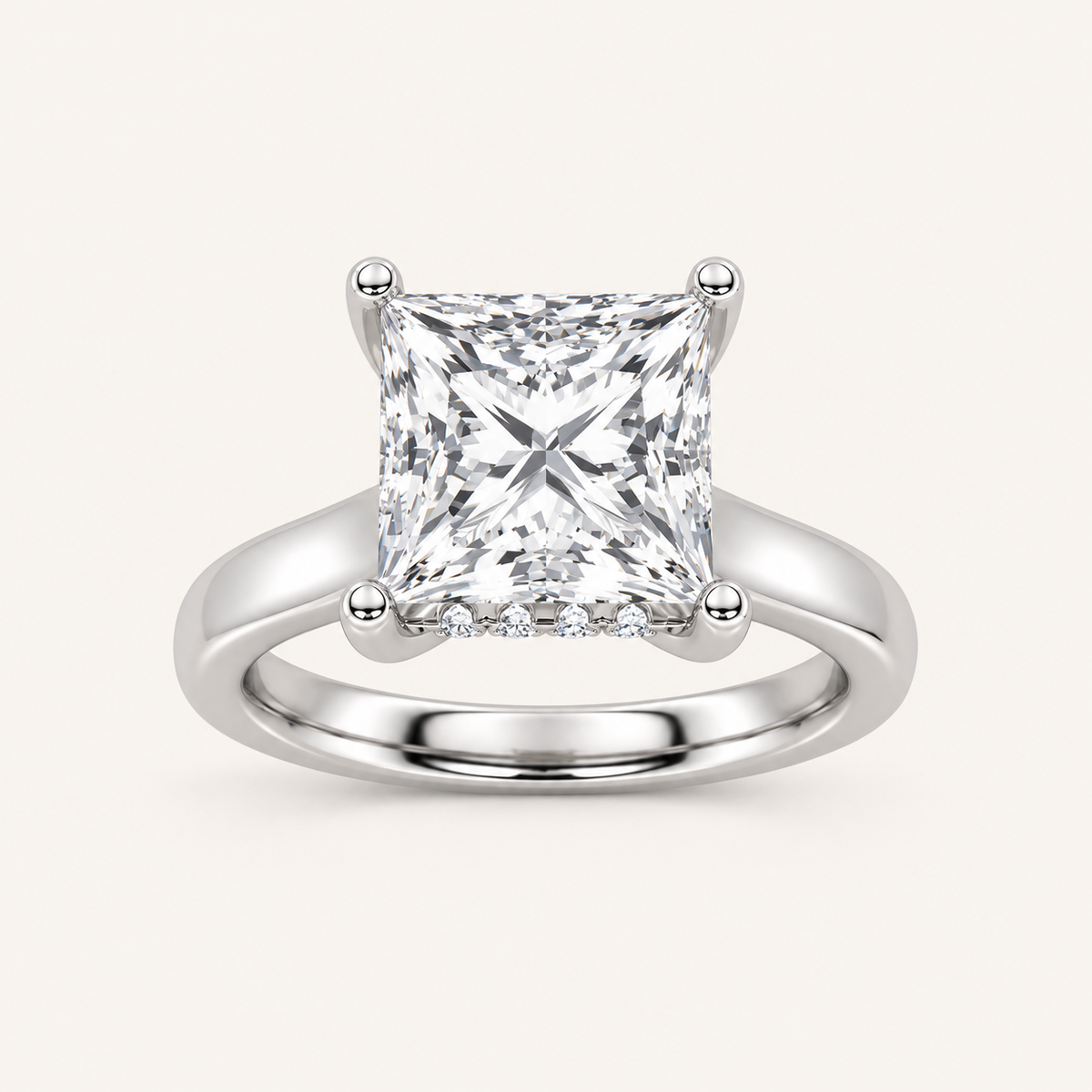 2CT Princess Cut Lab Grown Diamond Solitaire Ring