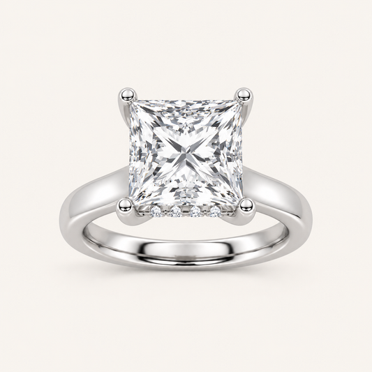 2CT Princess Cut Lab Grown Diamond Solitaire Ring