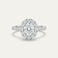 2 CT Oval Lab Grown Diamond Halo Side Stone Ring