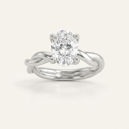 1CT Oval Cut Lab Grown Diamond Solitaire Ring