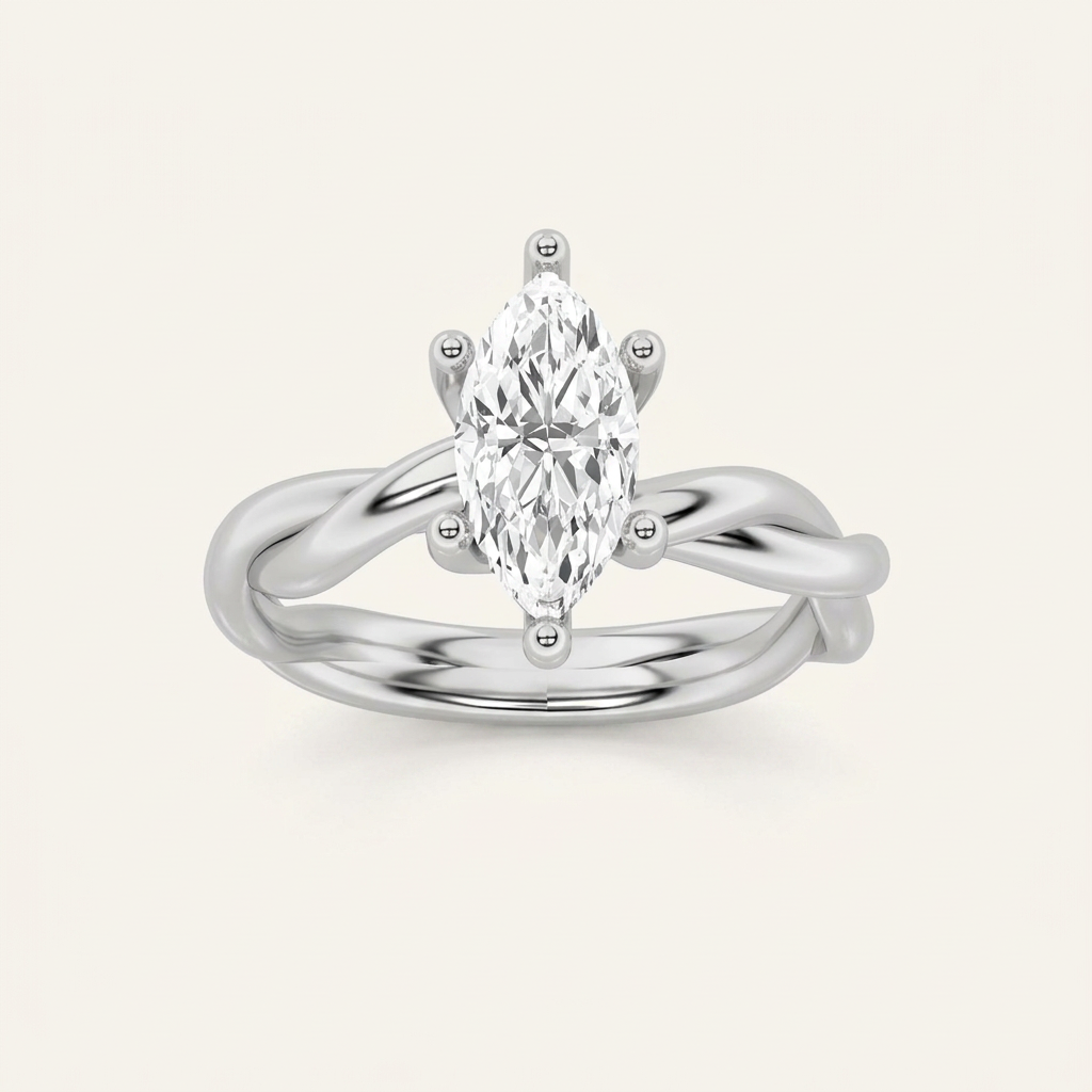 1.5CT Marquise Cut Lab Grown Diamond Solitaire Ring