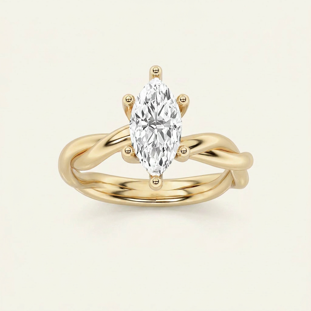 1.5CT Marquise Cut Lab Grown Diamond Solitaire Ring