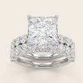 4.00CT Square Cut Lab Grown Diamond Bridal Set