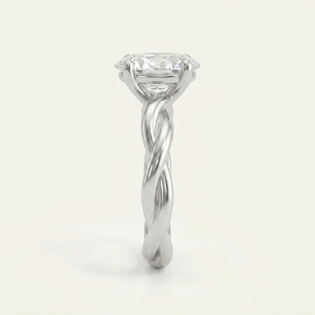 1CT Oval Cut Lab Grown Diamond Solitaire Ring