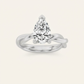 2CT Pear Cut Lab Grown Diamond Solitaire Ring