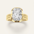 3CT Elongated Cushion Cut Lab Grown Diamond Solitaire Ring