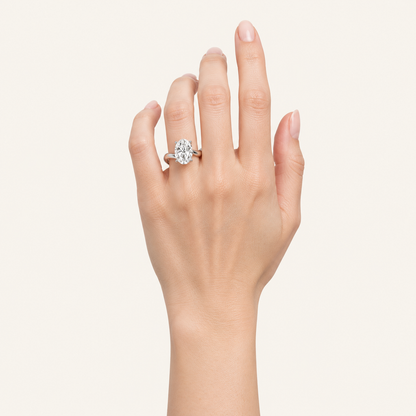 3CT Oval Cut Lab Grown Diamond Solitaire Ring
