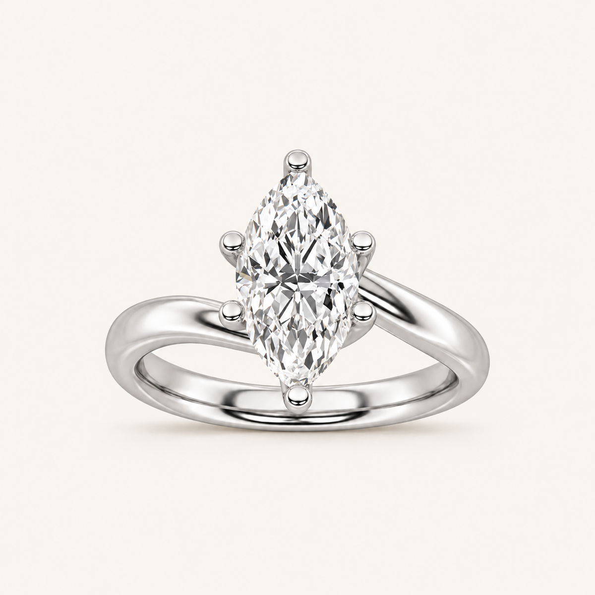 2CT Marquise Cut Lab Grown Diamond Solitaire Rings