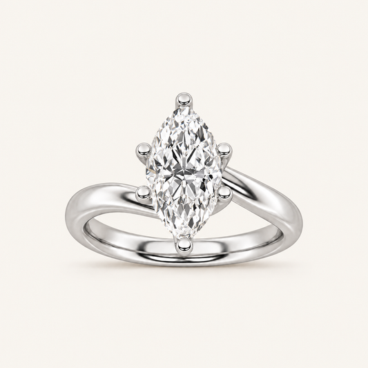 2CT Marquise Cut Lab Grown Diamond Solitaire Rings