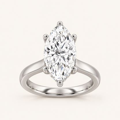 4CT Marquise Cut Lab Grown Diamond Solitaire Ring