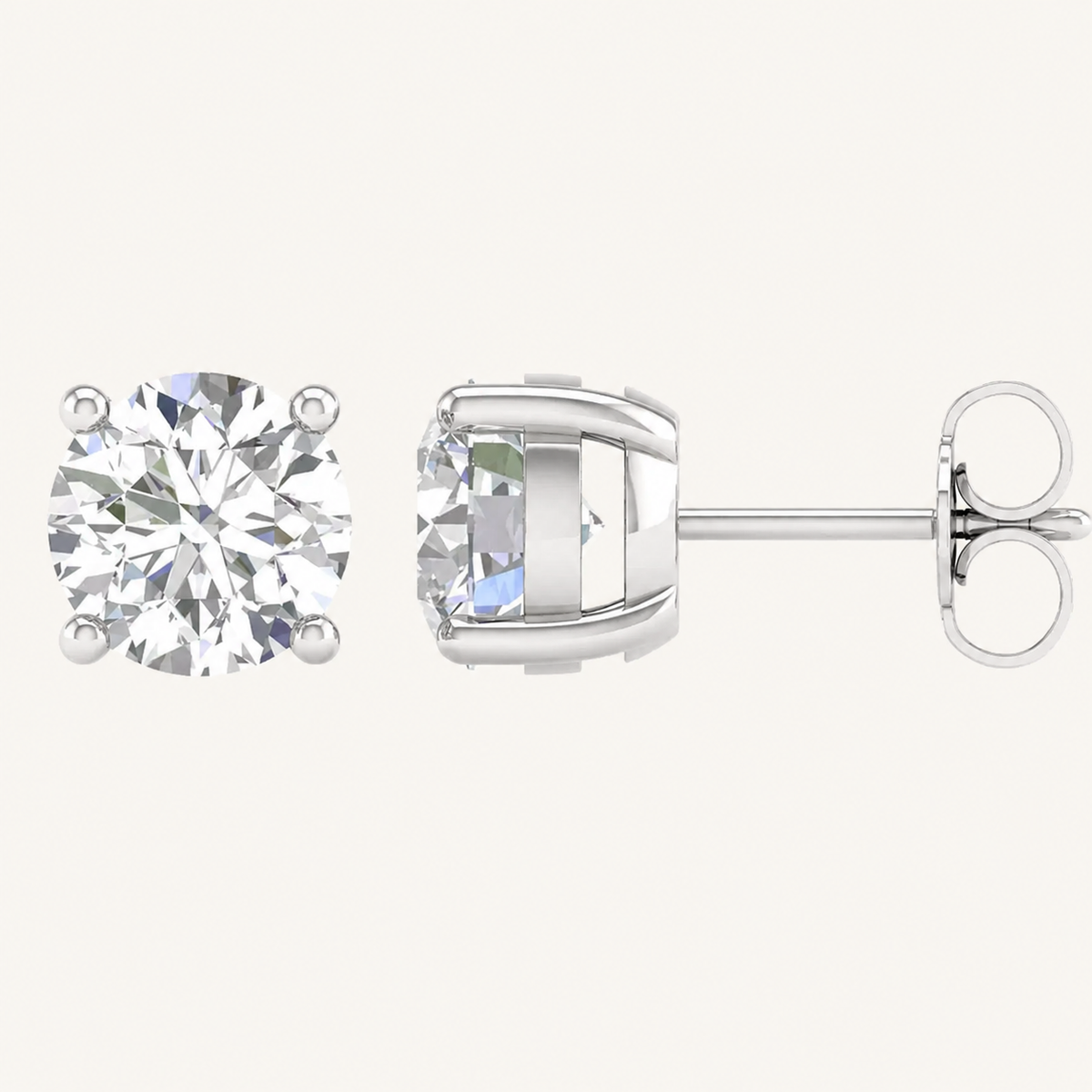 1.00CT Round Cut Lab Grown Diamond Earrings