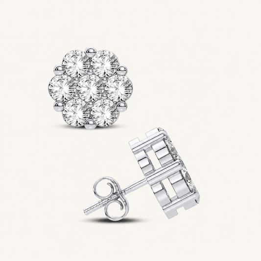 2.00CT Round Cut Lab Grown Diamond Earrings